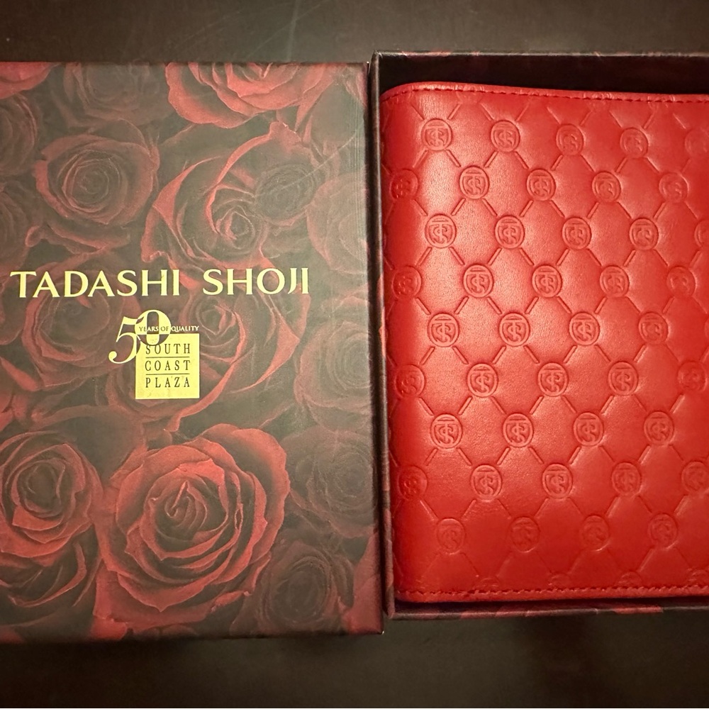 Tadashi Shoji Vibrant Red Leather Passport Holder